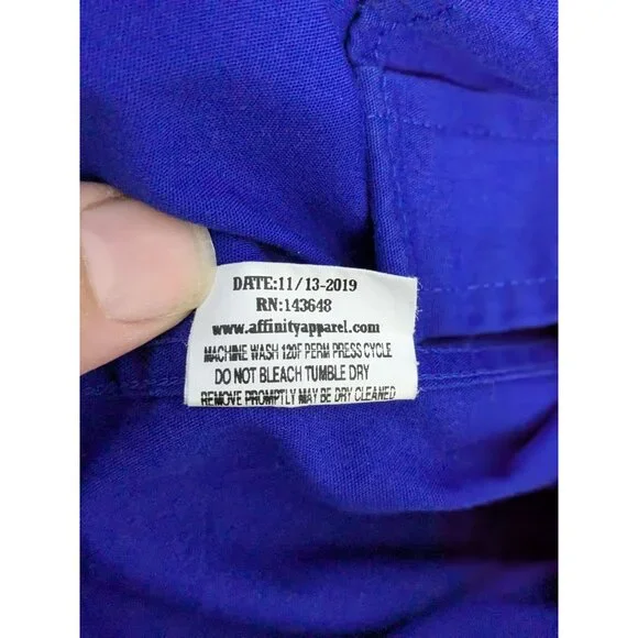 Affinity Apparel Blue Short-Sleeve Shirt Sz 22 Mens Polyester Cotton Greyhound - Picture 4 of 15